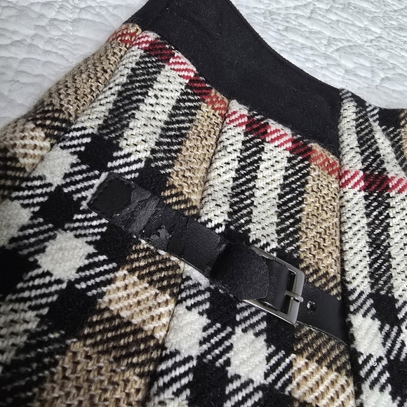 Vintage Plaid Pleated Nova Check Wool Blend Skirt - Picture 2 of 12